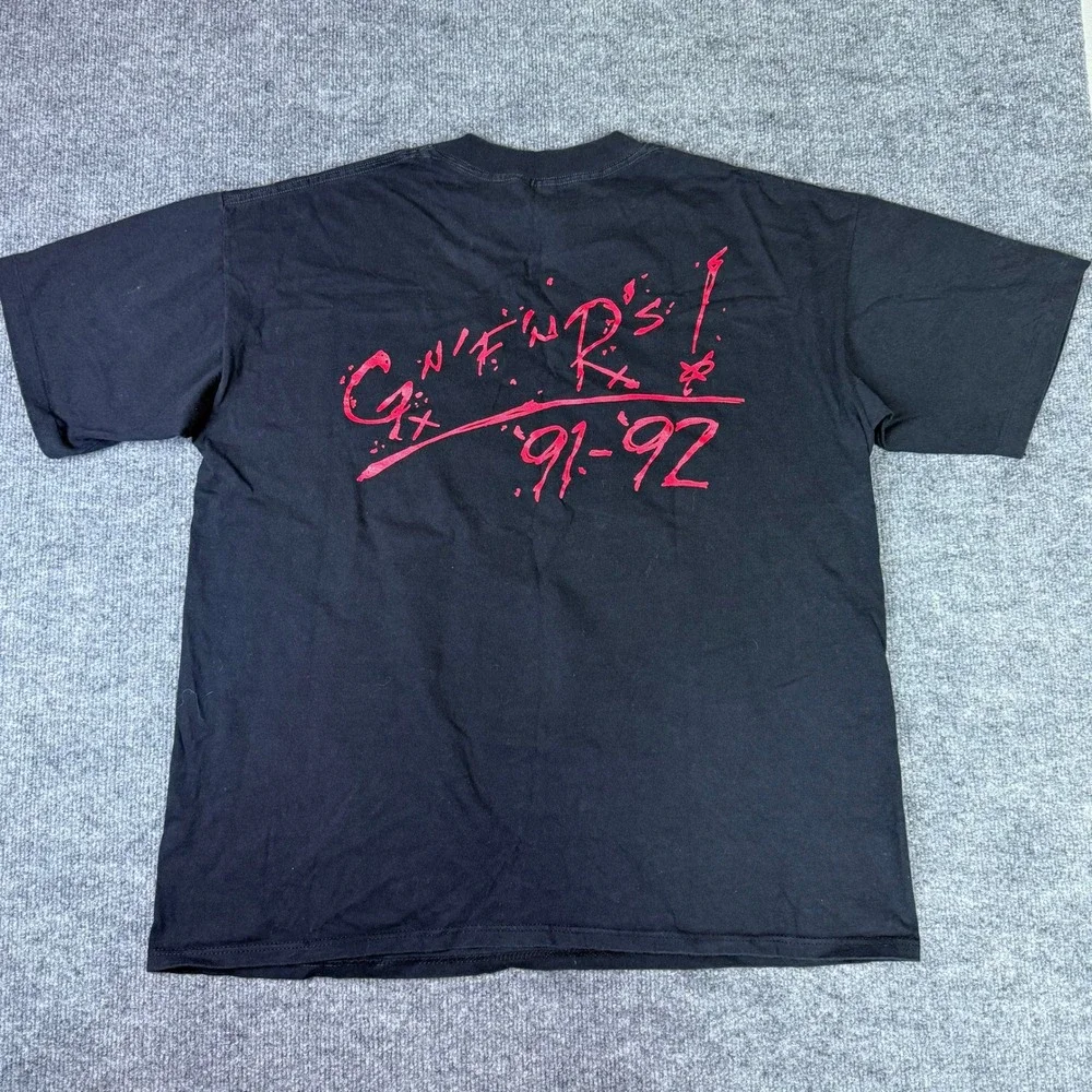Vintage 1992 Guns N Roses 91-92 Tour T Shirt Licensed Conart Graphic Tee XL